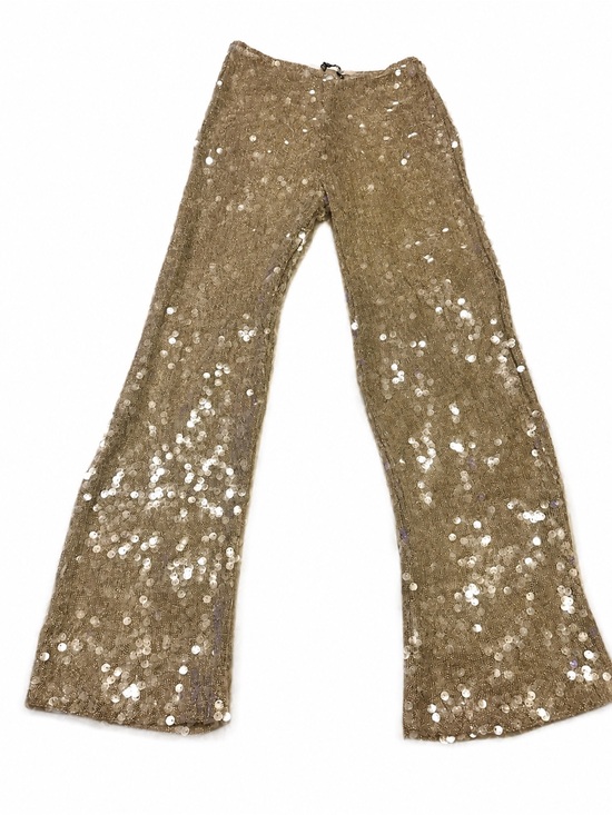 Zara Pants - Zara semi sheer Gold/ champagne Sequin Wide-Leg Pants